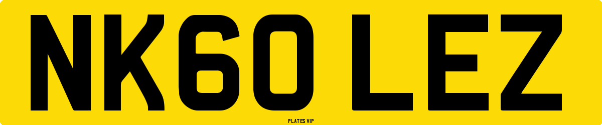 NK60 LEZ Number Plate