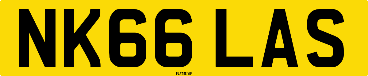 NK66 LAS Number Plate