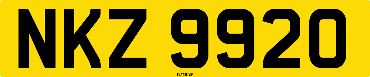 NKZ 9920 Number Plate