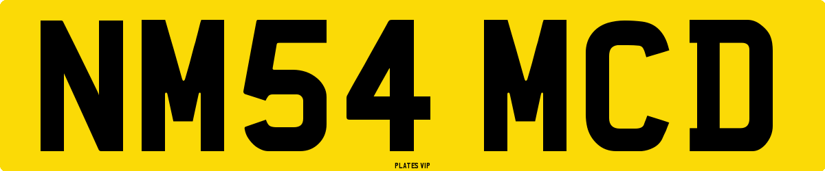 NM54 MCD Number Plate