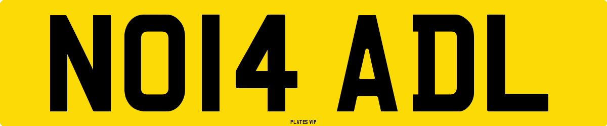 NO14 ADL Number Plate