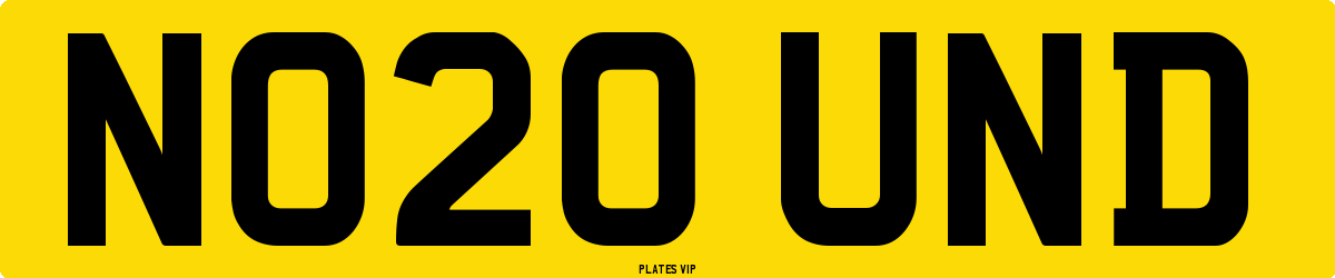 NO20 UND Number Plate