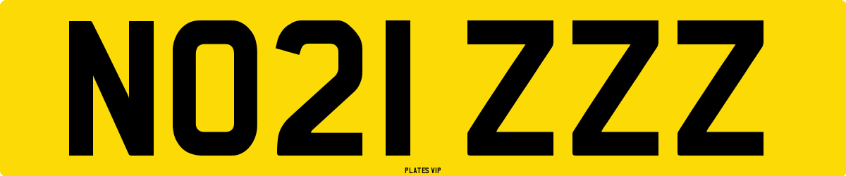 NO21 ZZZ Number Plate
