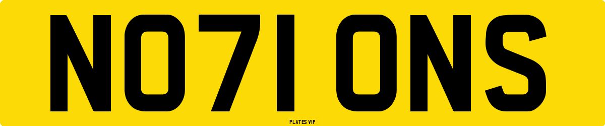 NO71 ONS Number Plate