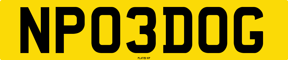NP 03 DOG Number Plate