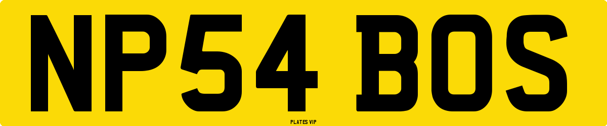 NP54 BOS Number Plate