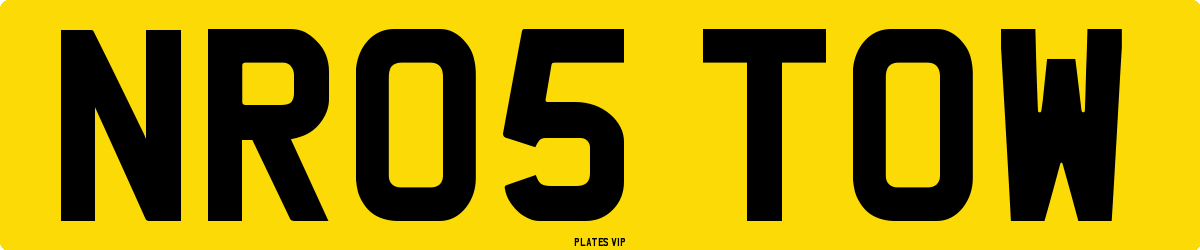 NR05 TOW Number Plate