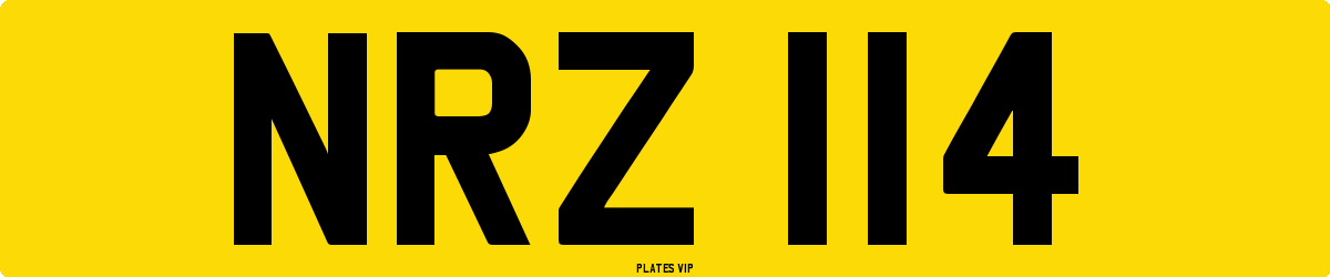 NRZ 114 Number Plate