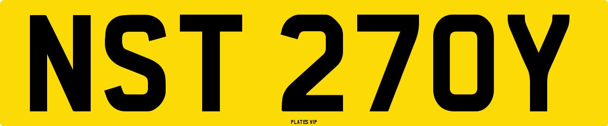 NST 270Y Number Plate