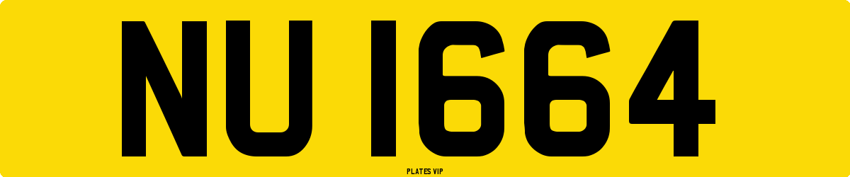 NU 1664 Number Plate