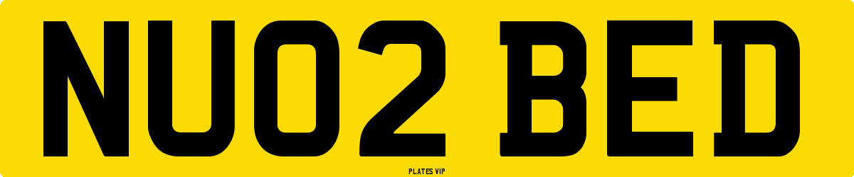 NU02 BED Number Plate