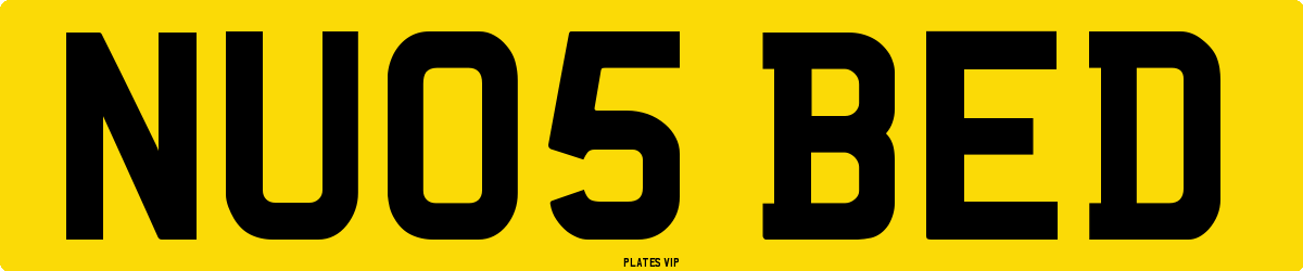 NU05 BED Number Plate