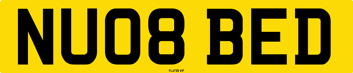 NU08 BED Number Plate