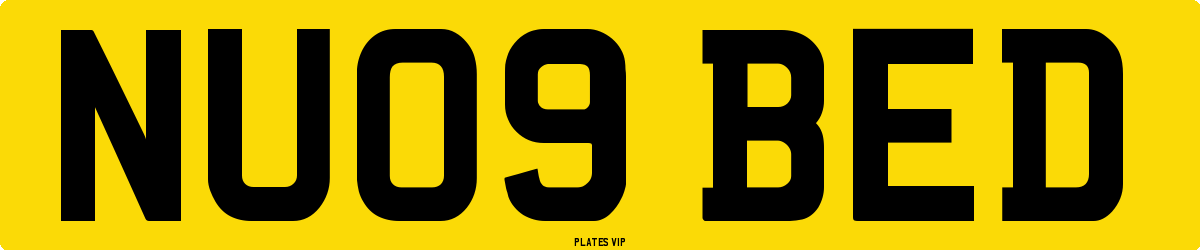 NU09 BED Number Plate