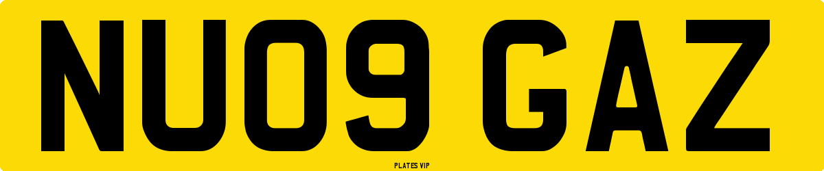 NU09 GAZ Number Plate