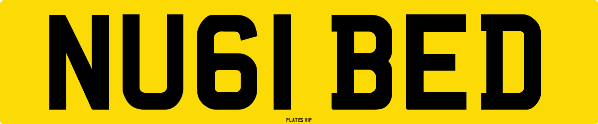 NU61 BED Number Plate