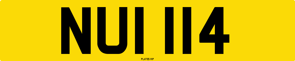 NUI 114 Number Plate