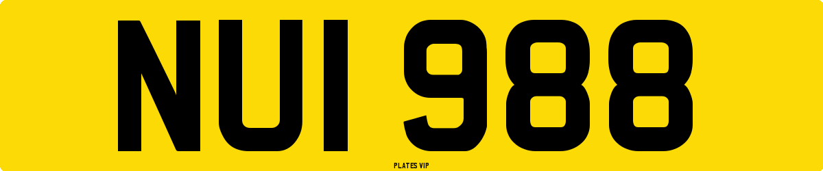NUI 988 Number Plate
