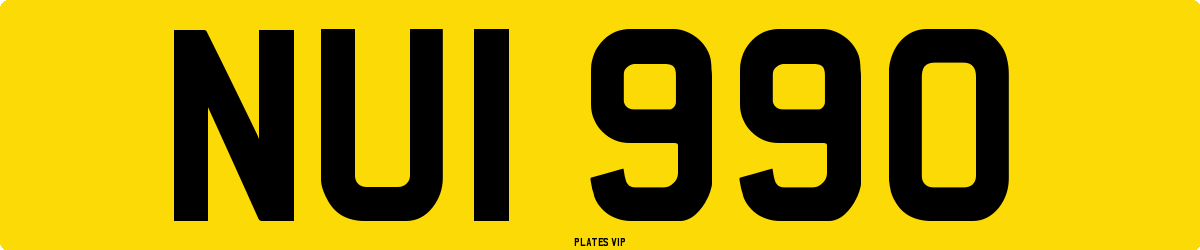 NUI 990 Number Plate
