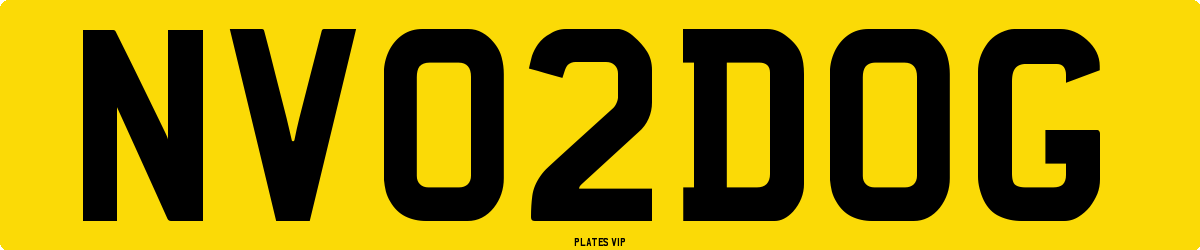 NV 02 DOG Number Plate