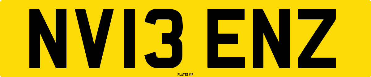 NV13 ENZ Number Plate