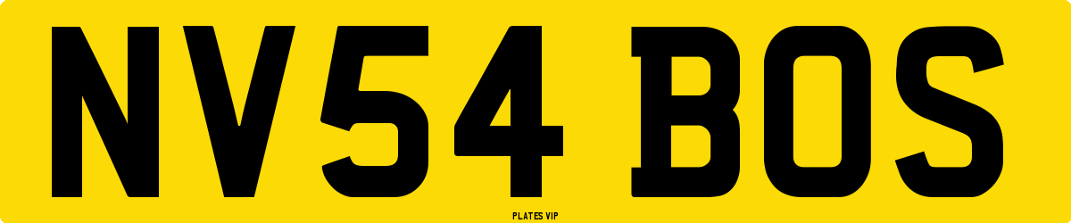 NV54 BOS Number Plate