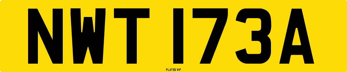 NWT 173A Number Plate