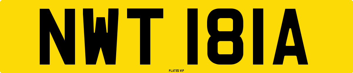 NWT 181A Number Plate