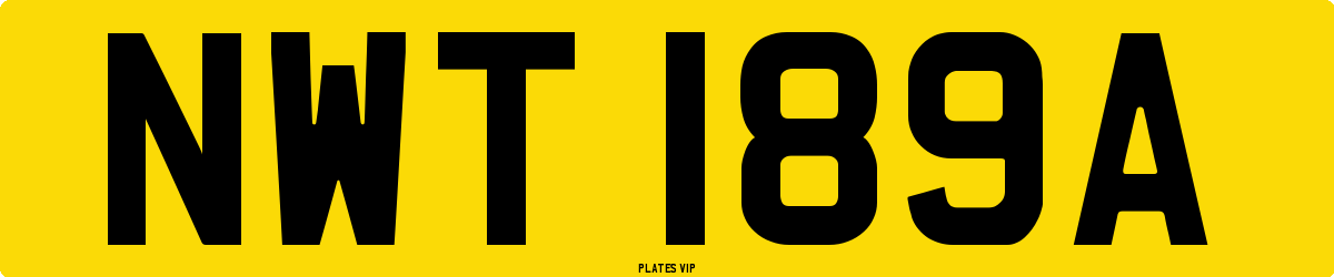 NWT 189A Number Plate