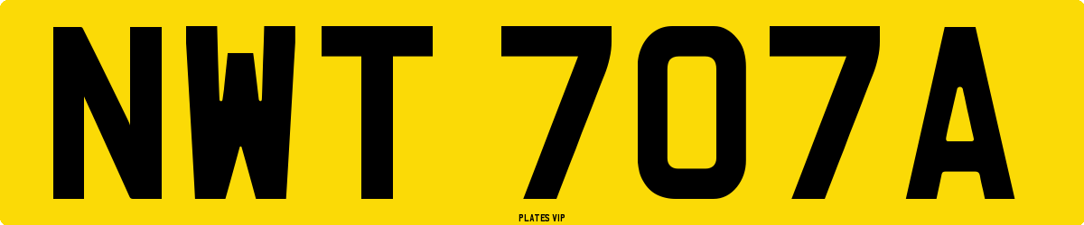 NWT 707A Number Plate