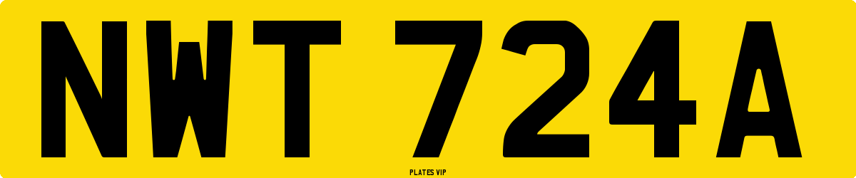 NWT 724A Number Plate