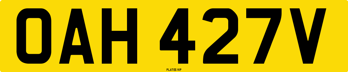 OAH 427V Number Plate