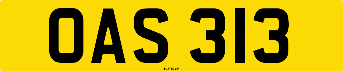 OAS 313 Number Plate