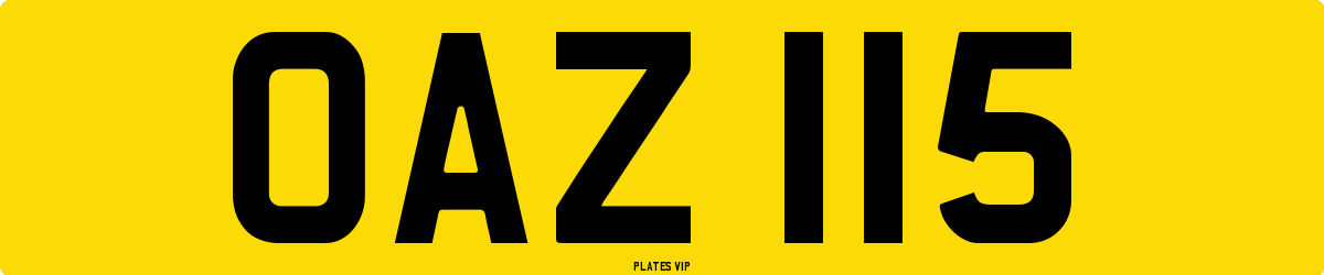 OAZ 115 Number Plate