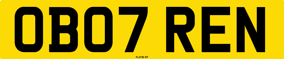 OB07 REN Number Plate