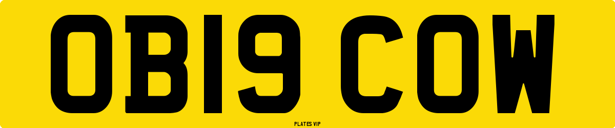 OB19 COW Number Plate