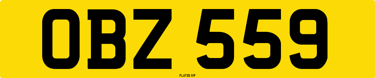 OBZ 559 Number Plate