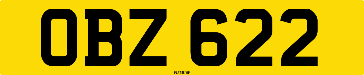 OBZ 622 Number Plate