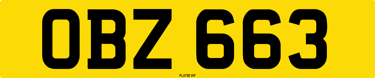 OBZ 663 Number Plate