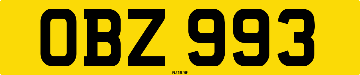 OBZ 993 Number Plate