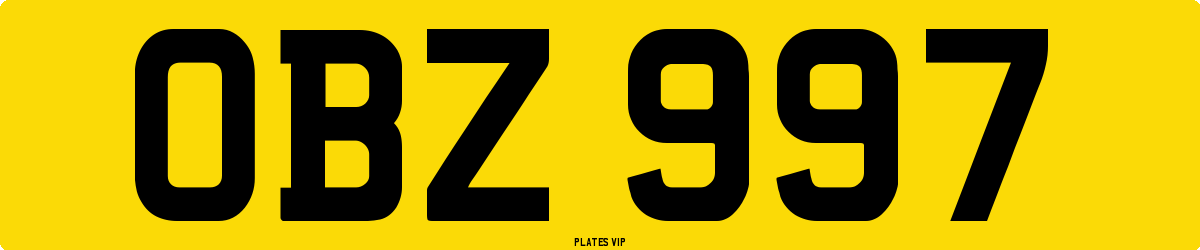 OBZ 997 Number Plate