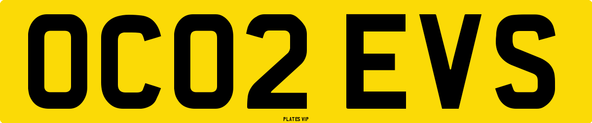 OC02 EVS Number Plate