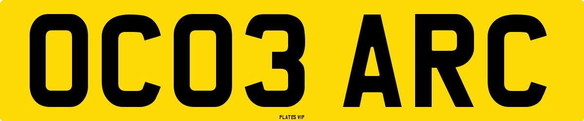 OC03 ARC Number Plate
