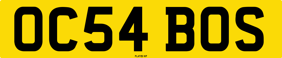 OC54 BOS Number Plate