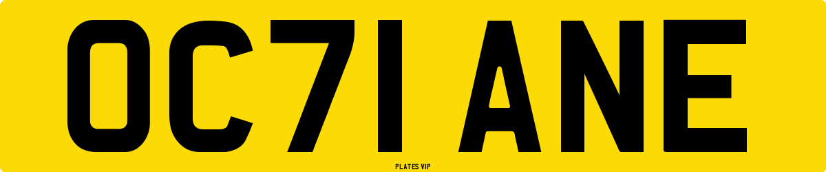 OC71 ANE Number Plate