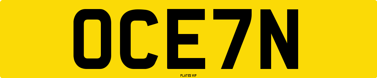 OCE7N Number Plate