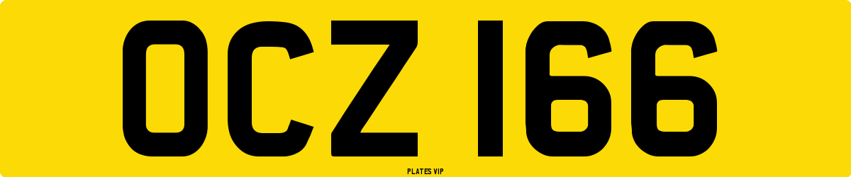 OCZ 166 Number Plate