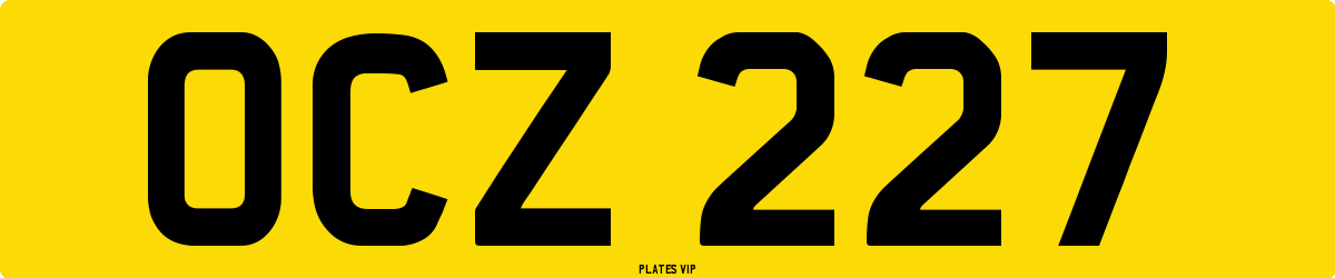 OCZ 227 Number Plate