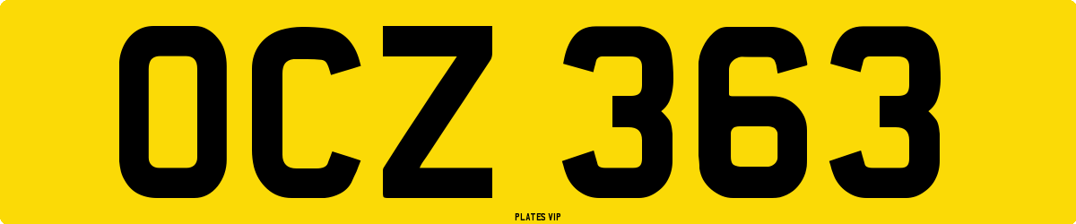 OCZ 363 Number Plate