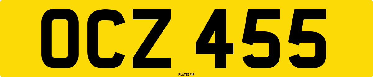 OCZ 455 Number Plate